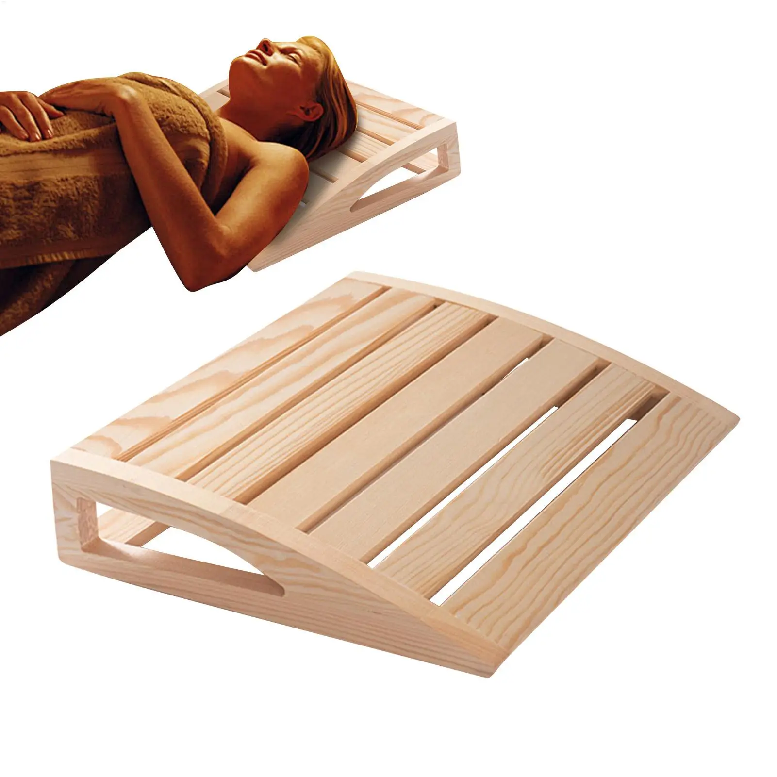 1pc Wooden Sauna Headrest Handmade Ergonomic Neck Pillow For Steam Room Relaxation Teens Women Men Home Spa Comfort Accessory