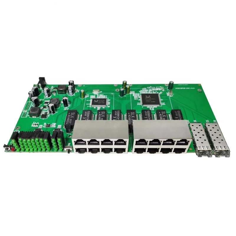 16 Port 10/100/1000M Reverse POE with 2 Gigabit SFP port LAN Reverse POE PCBA