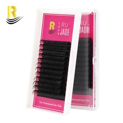 RUJADE 20mm Lashes Eyelashes for Extension 15-20mm Long False Eyelash Russian Silk Lash Matte Black Individual Eyelash Extension