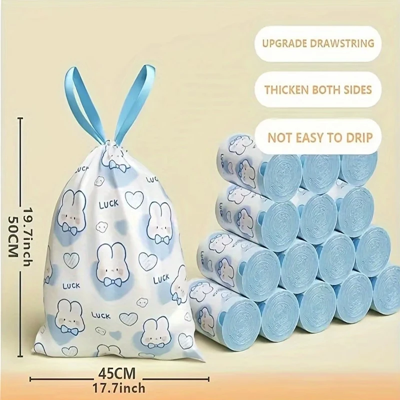 Description Picture 3 of itemUNTIOR Drawstring Garbage Bags Large Capacity Disposable Trash Bags for Household Kitchen Dormitory Thickened Garbage Pouches
