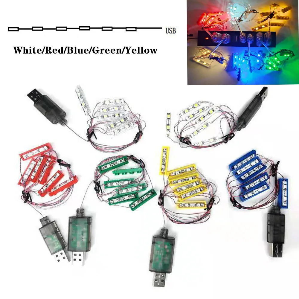6PCs USB DIY 1x4 led building blocks bricks colorful led city light-emitting baby block tools for kids toys