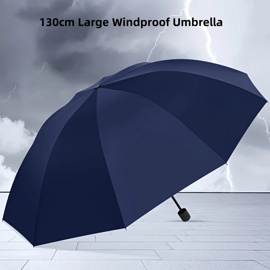 Large 10 Bones Solid Color Umbrella Large Format Outdoor Sunshade Rain Protection Windproof Umbrella