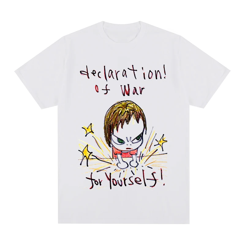 

Fashion Cute Cartoon Clothing Y2k Wear Streetwear Tshirt Vintage 90s Harajuku T-shirt Yoshitomo Nara Graphic T Shirt Men Clothes