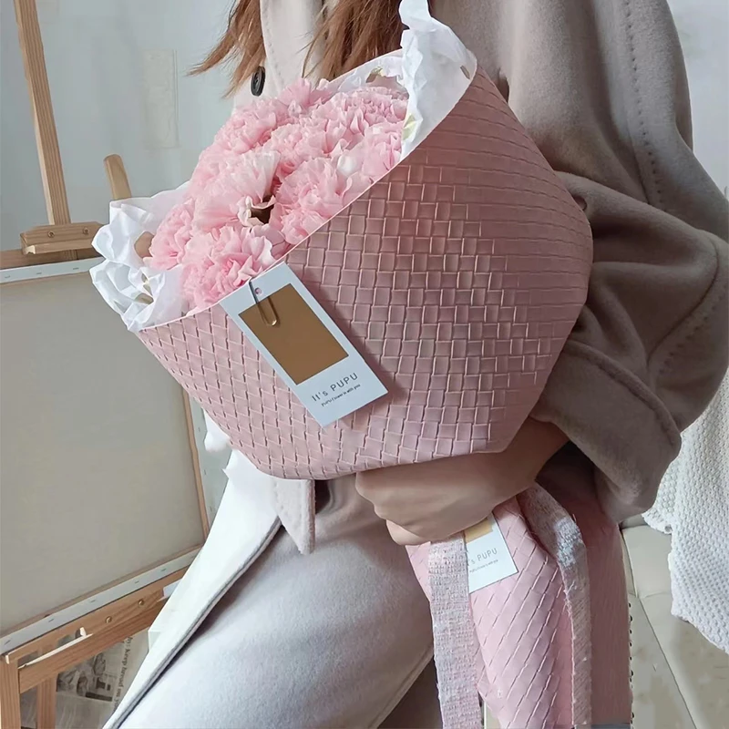 가죽 라운드 부케 포장지, 꽃 포장 재료, 발렌타인 데이, Bv 곡물, 1.4 m