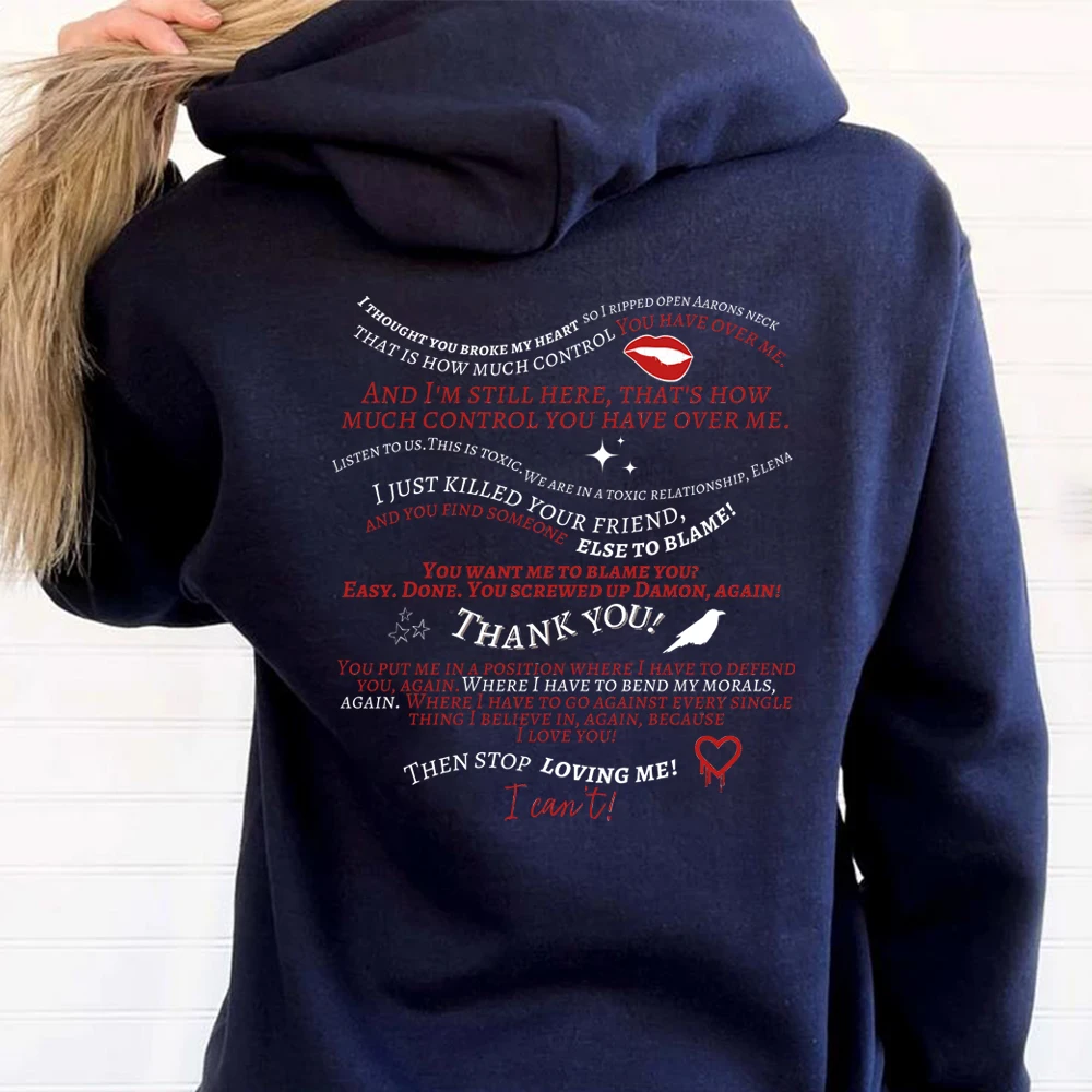 Vampire Diaries Hoodie Trendy Retro TV Show Sweatshirt Aesthetic