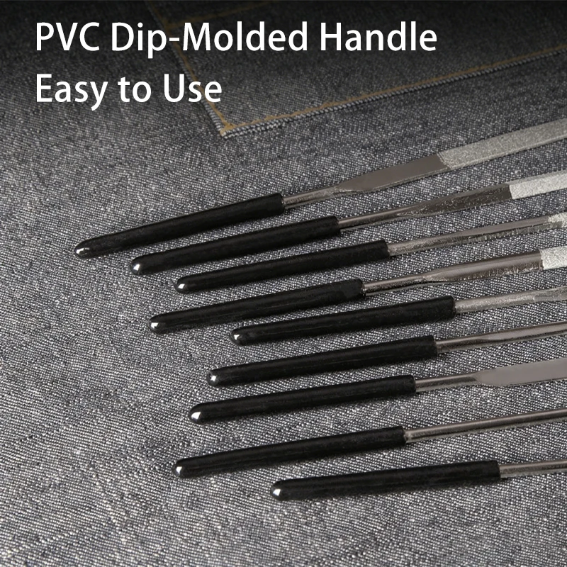 10Pcs 바늘 모양 줄기 세트 3x140mm 미니 쉐이핑 파일 금속 목재 보석 연마 도구용 다양한 평면 원형 사각형 삼각형