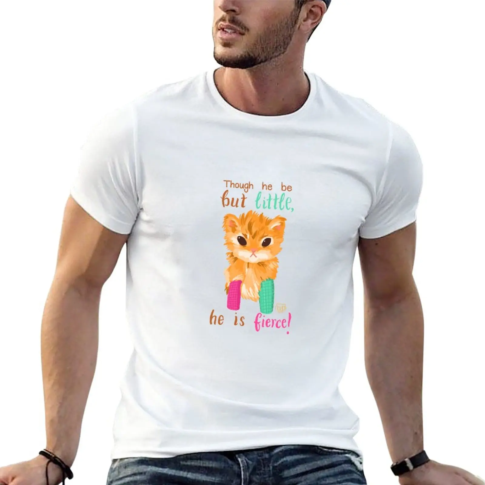 

New Little but Fierce T-Shirt korean fashion anime clothes t shirts for men cotton