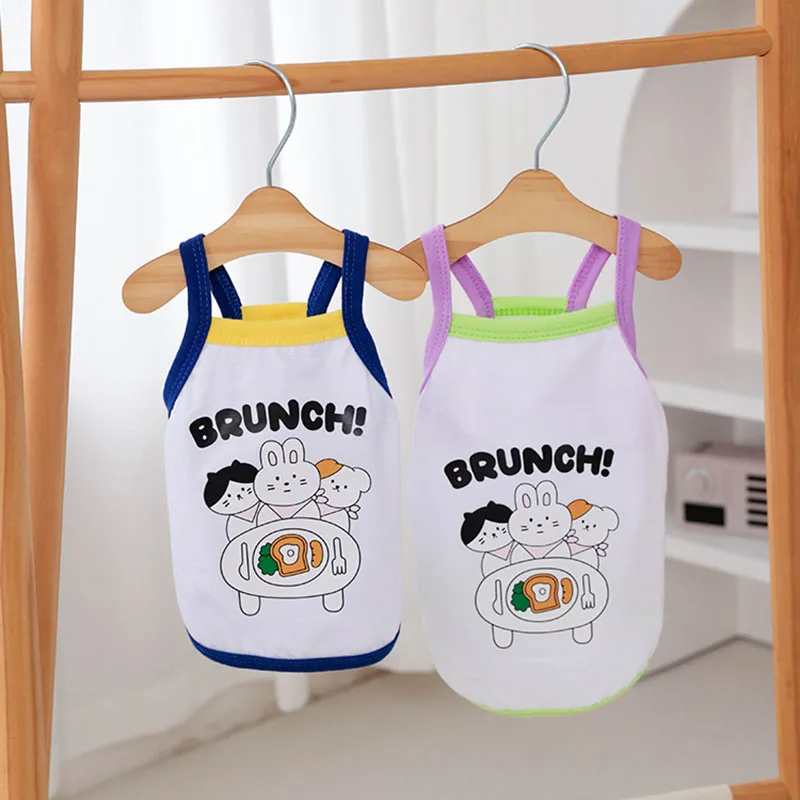 

Puppy Sling Summer Pet Clothing Letter Printed Dog Clothes Thin Teddy Clothes than Bear Cute Vest Pet Supplies