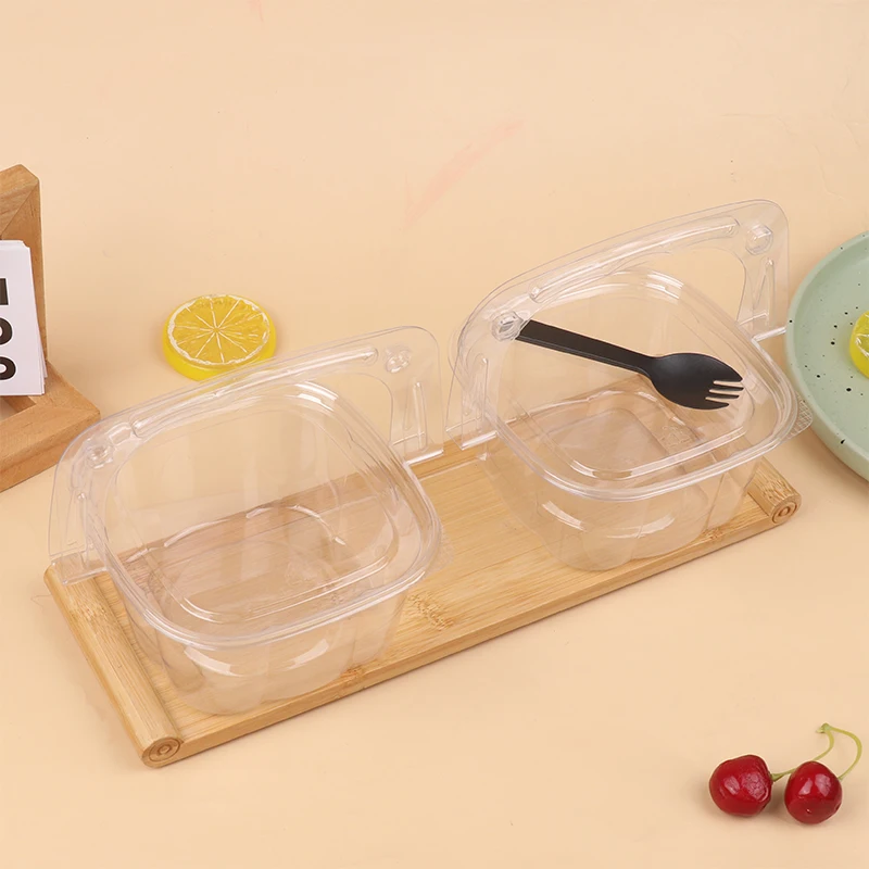 케이크 상자 DIY 플라스틱 상자 포크 스푼 선물 상자, 케이크 포장, 웨딩 홈 파티 머핀 포장, 10 세트