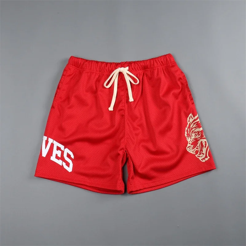 Summer New Men's Shorts Sports Casual Mesh Shorts Quick Drying Breathable Printed Outdoor Beach Pants Running Training Shorts
