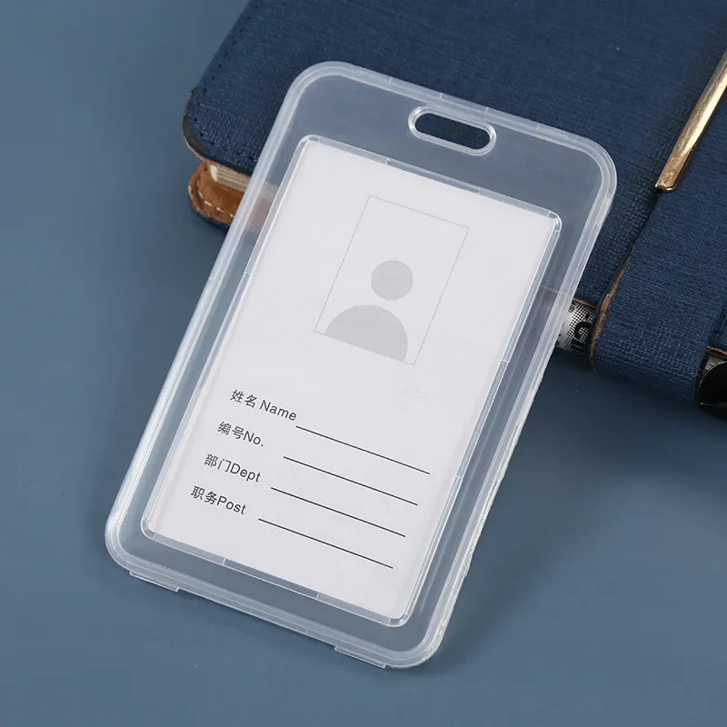 1pc Staff Identification Name Badge Id Card Access Exhibition Paper Tag Case Plastic Badges Holder