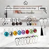 New 12Pcs Acrylic Round Bling Rhinestone Shower Curtain Hooks Bathroom Supplies Round Rhinestone Easy Install Bathroom Supplies 3