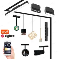 Zigbee3.0 Smart Magnetic Track Light Tuya Alexa DC48V LED Spot Flood Grille Pendant Lamps Modern Home Living Room Black 1