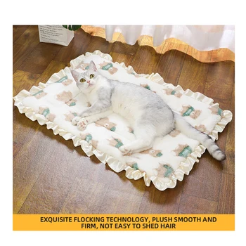Flannel Thickened Dog Bed Mat Soft Pet Sleeping Mat for Dogs Cats Winter Warm Pet Blanket 3