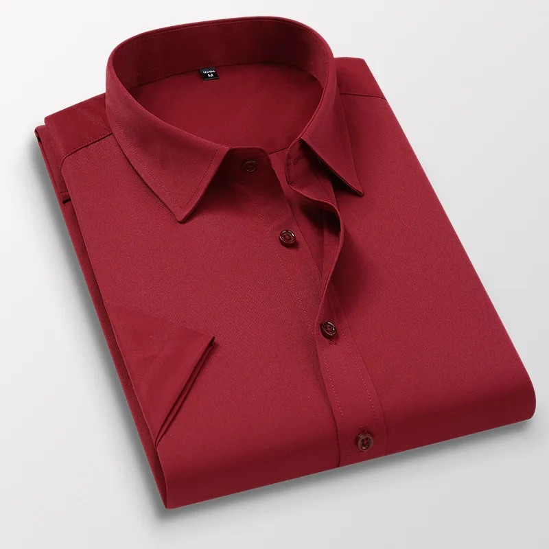 Summer Men’s Slim Solid Color Short Sleeve Shirt – inoava.com