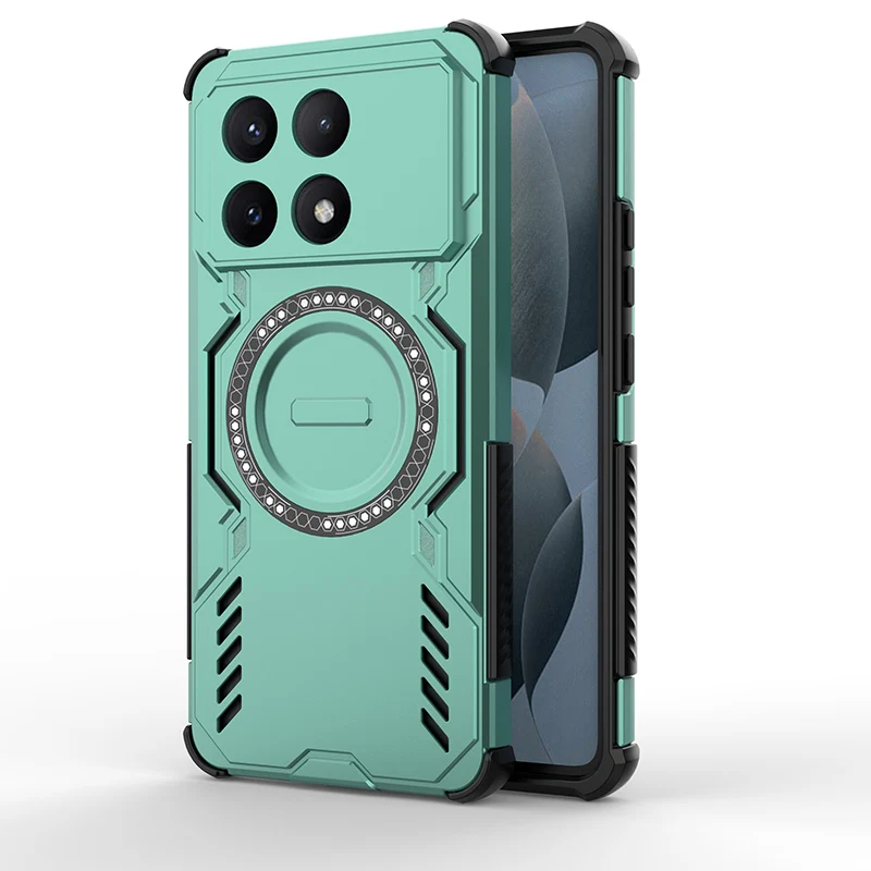 Mecha Heat Dissipation Air Cushion Anti-Drop Magnetic Phone Case