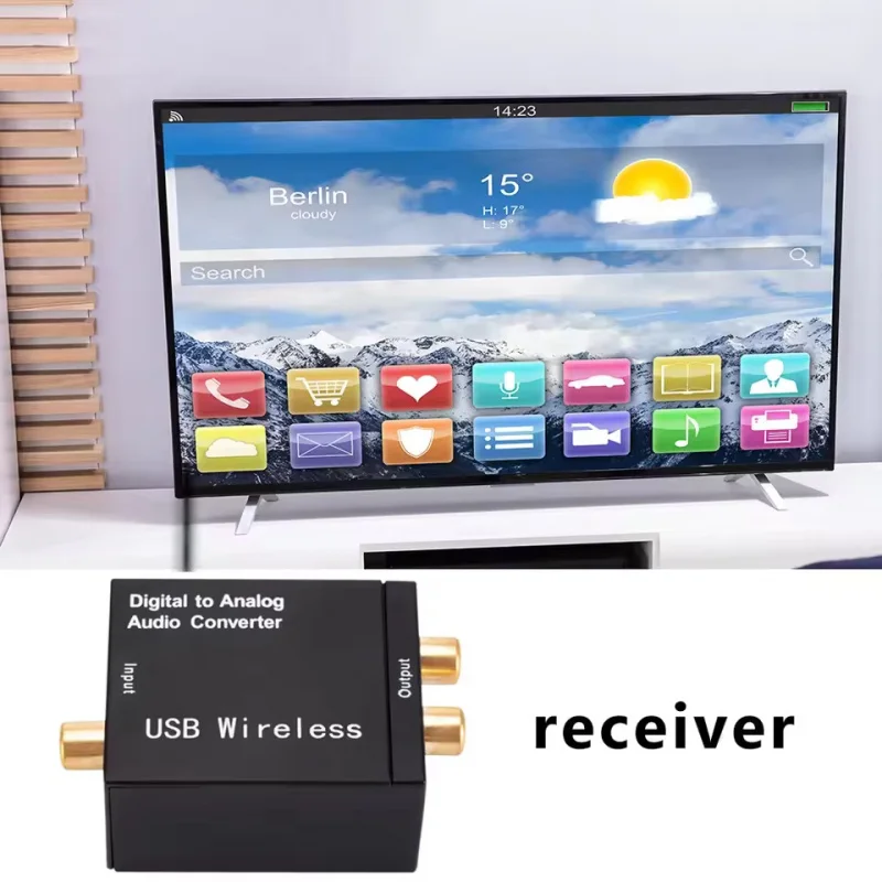 Digital To Analog Audio Converter Adapter Support Bluetooth Suitable For TV Audio Digital Coaxial Fiber Optic Analog Output Conver