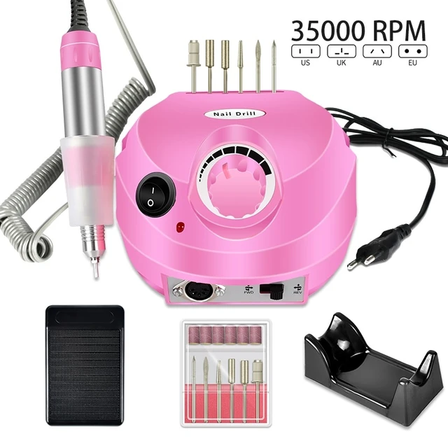 Lixadeira Elétrica Porquinho - 35000RPM ROSA/BRANCO