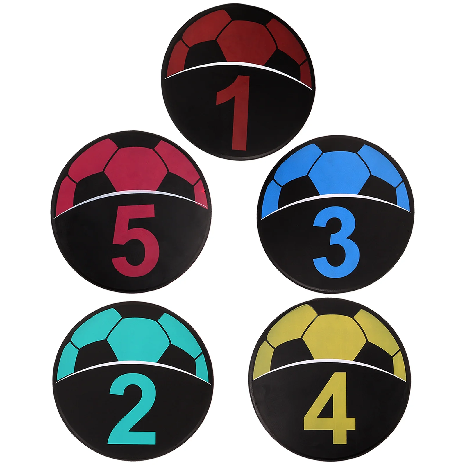 

5 Pcs Digital Logo Plate Football Equipment Sports Supplies Soccer Training Marker Tpe Markers Discs for Footballs