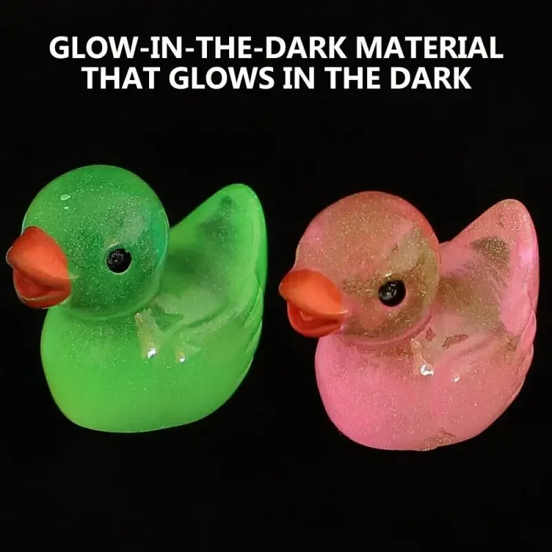 Miniature Duck Figurines 50/10Pcs Tiny Rubber Ducks Glow In The Dark Mini Resin