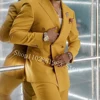 New Fashion Men Suits Peak Lapel Double Breasted 2 Pieces Best Men Groom Wedding Party Tuxedos Blazer Pants Trajes De Hombre 1