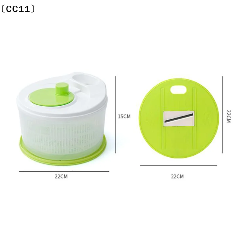 Multi-Function Manual Salad Spinner and Vegetable Dryer with Absorbent Basket