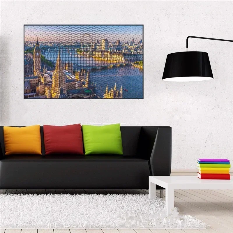 75*50cm Adult 1000Pcs Paper Jigsaw Puzzle London View Construction Stress Relief Entertainment Toys High Quality Christmas Gift 6