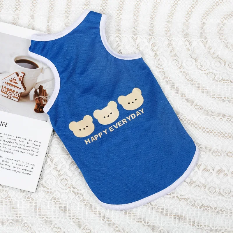 Cute Pet Vest Striped Dog Clothes Sleeveless Summer Cat T-shirt Puppy Summer Clothes Dog Shirt Durable Solid Color Accessory dog clothes dog vest
