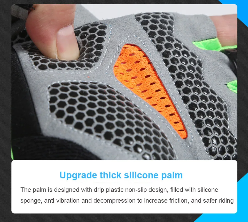 KoKossi Sports Half Finger Bike Gloves Outdoor Cycling Fitness Breathable Shock-Absorbing Anti Slip Running Gym Half Cut Gloves 6
