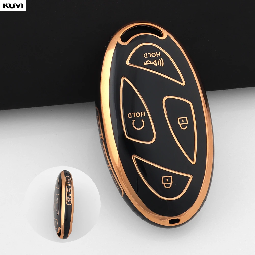 Elegant TPU Car Remote Key Case Cover with Keychain - Protective Accessory