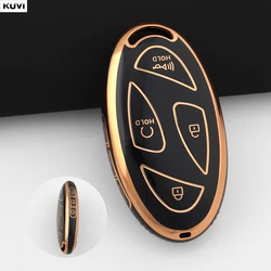 Elegant TPU Car Remote Key Case Cover with Keychain - Protective Accessory (7 BTN Black case)