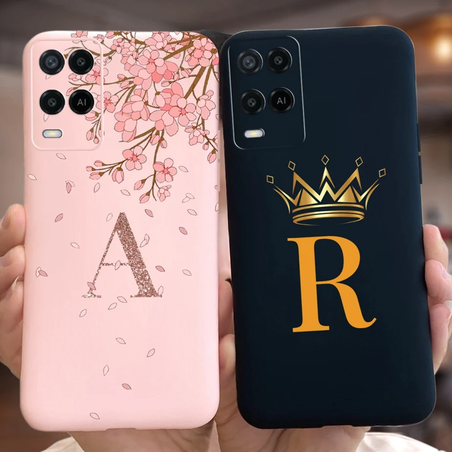 Per Oppo A54 Custodia Oppo A54S Cute Crown Letters Cover Custodia Morbida In Silicone Per Oppo A54 5G A 54 Oppoa54 S Coque Fundas Bumper
