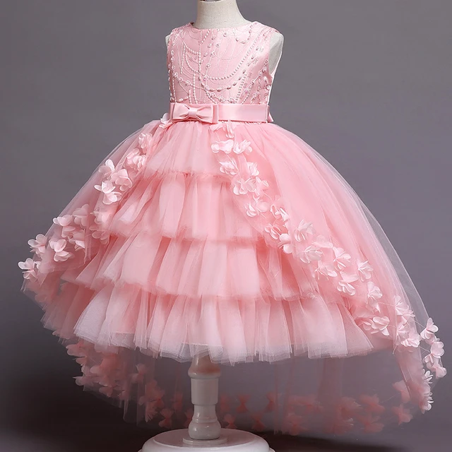 2023 Vestido de fiesta de princesa para niñas, disfraz rosa