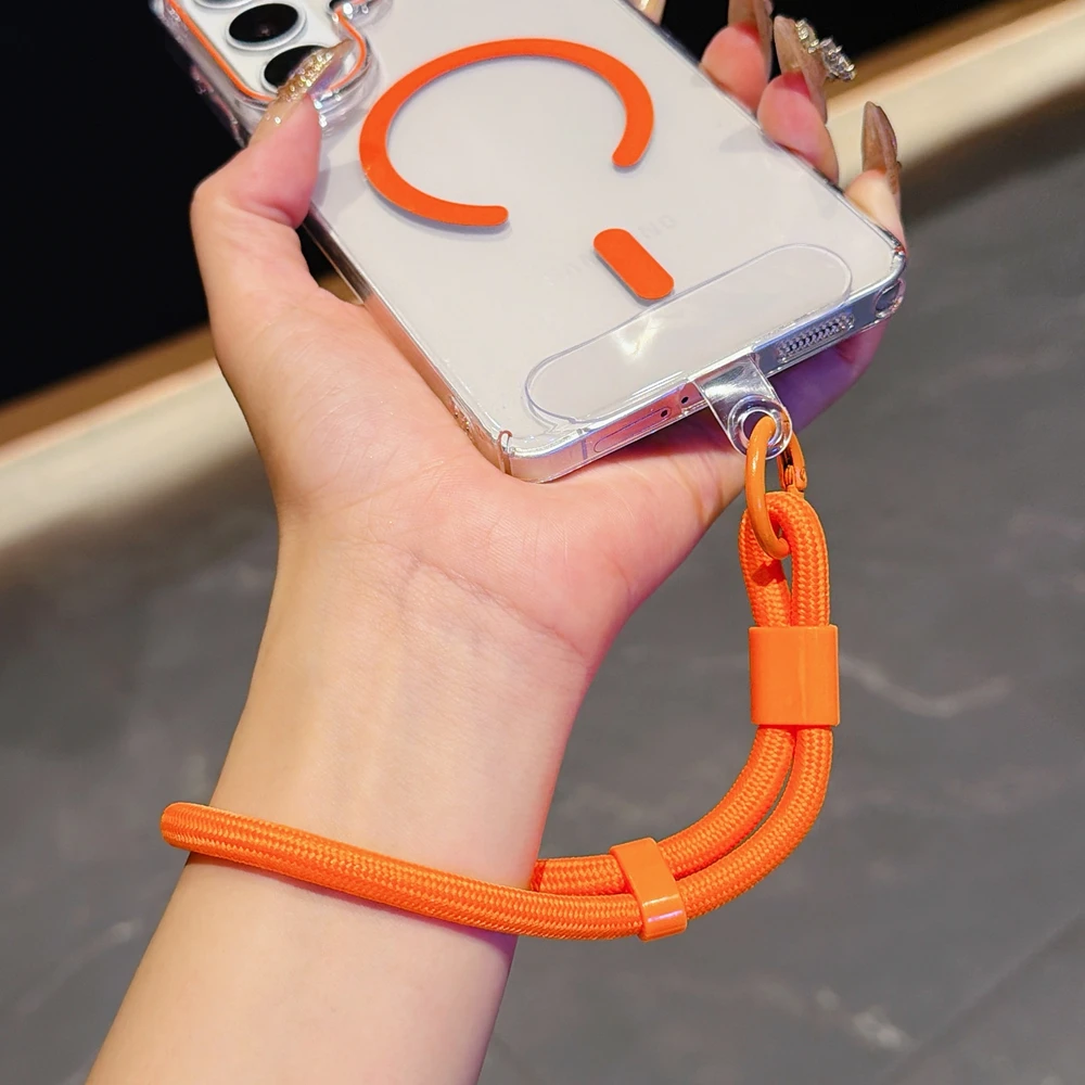 Magnetic Shockproof Transparent Wrist Lanyard Phone Case