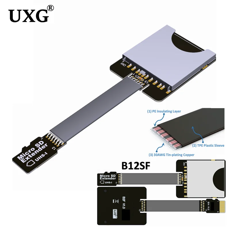 고속 UHS-I 고속 연장 라인 FPV 케이블, 마이크로 SD TF-SD 케이블, 최대 104MB/초, 5cm, 10cm, 20cm, 50cm, 100cm
