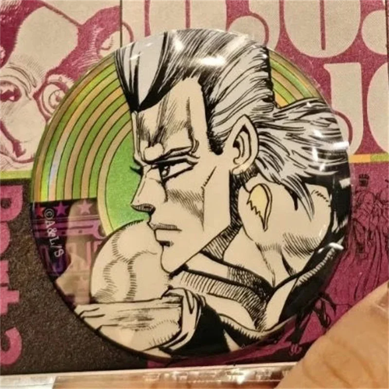 Anime JJBA Kujo Jotaro Kakyoin Pierre Polnareff Stardust Crusaders Cosplay Abzeichen Runde Brosche Figur Rucksack Anstecknadeln Prop – Detail 5