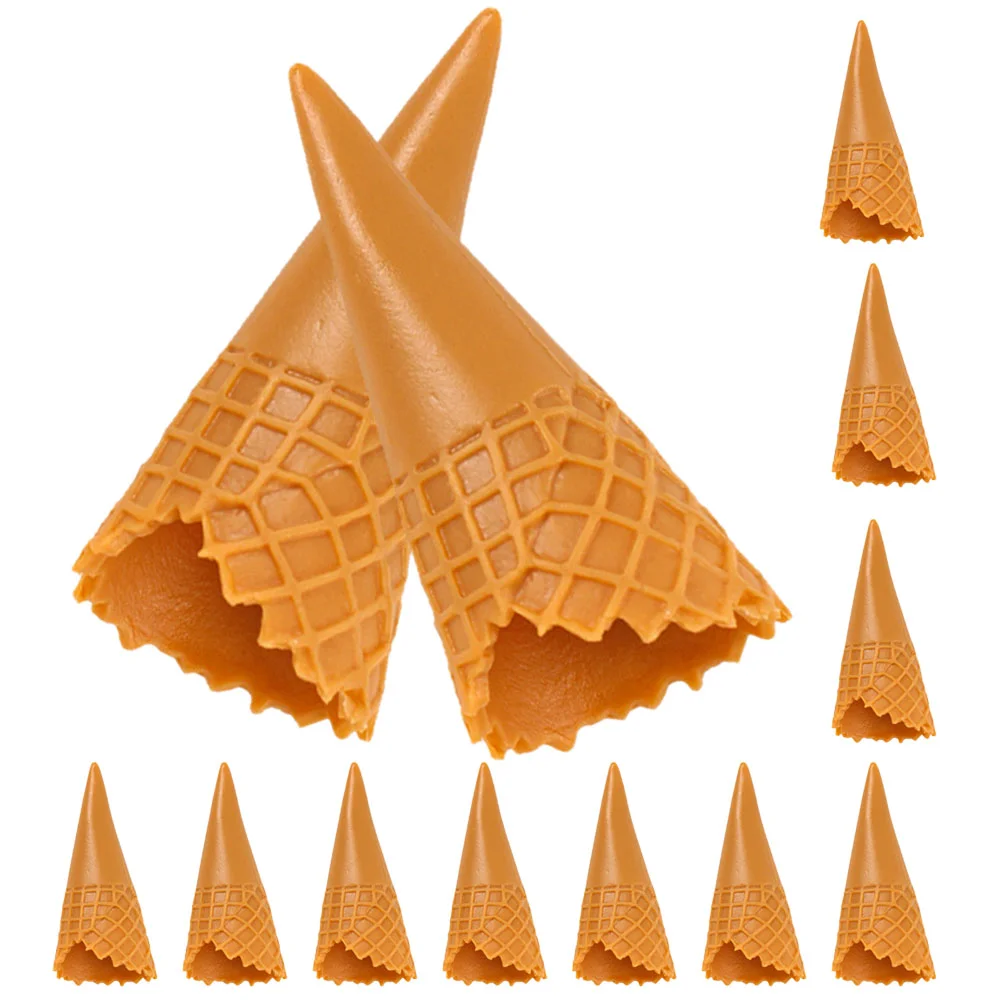 12 Pcs Crispy Cone Cones Artificial Miniature Ice Cream Bobby Pins Decorative Plastic Phone Case Toy