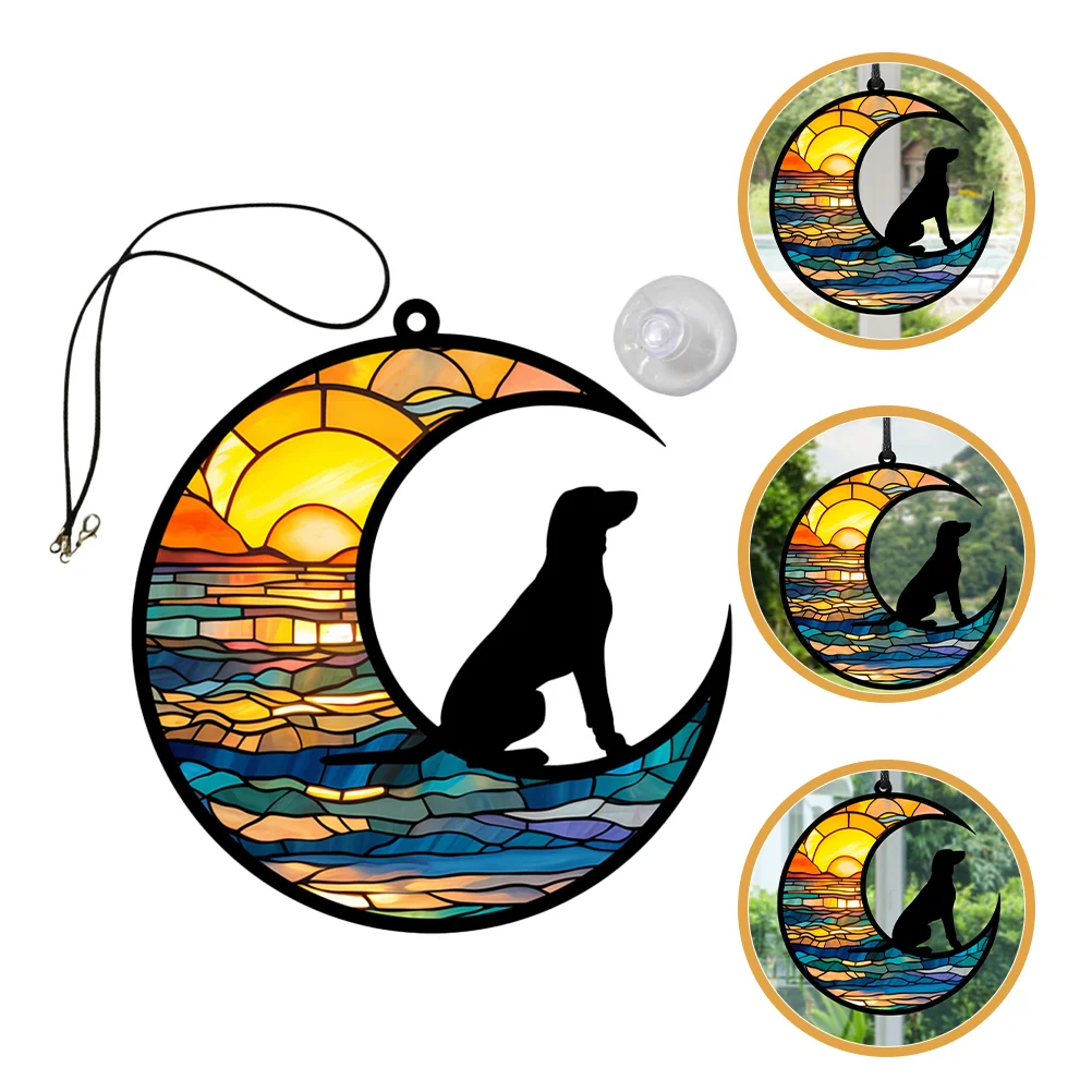 

Pet Commemorative Plaque Tree Hanging Pendant Memorial Gifts Acrylic Wall Moon Dog Remembrance