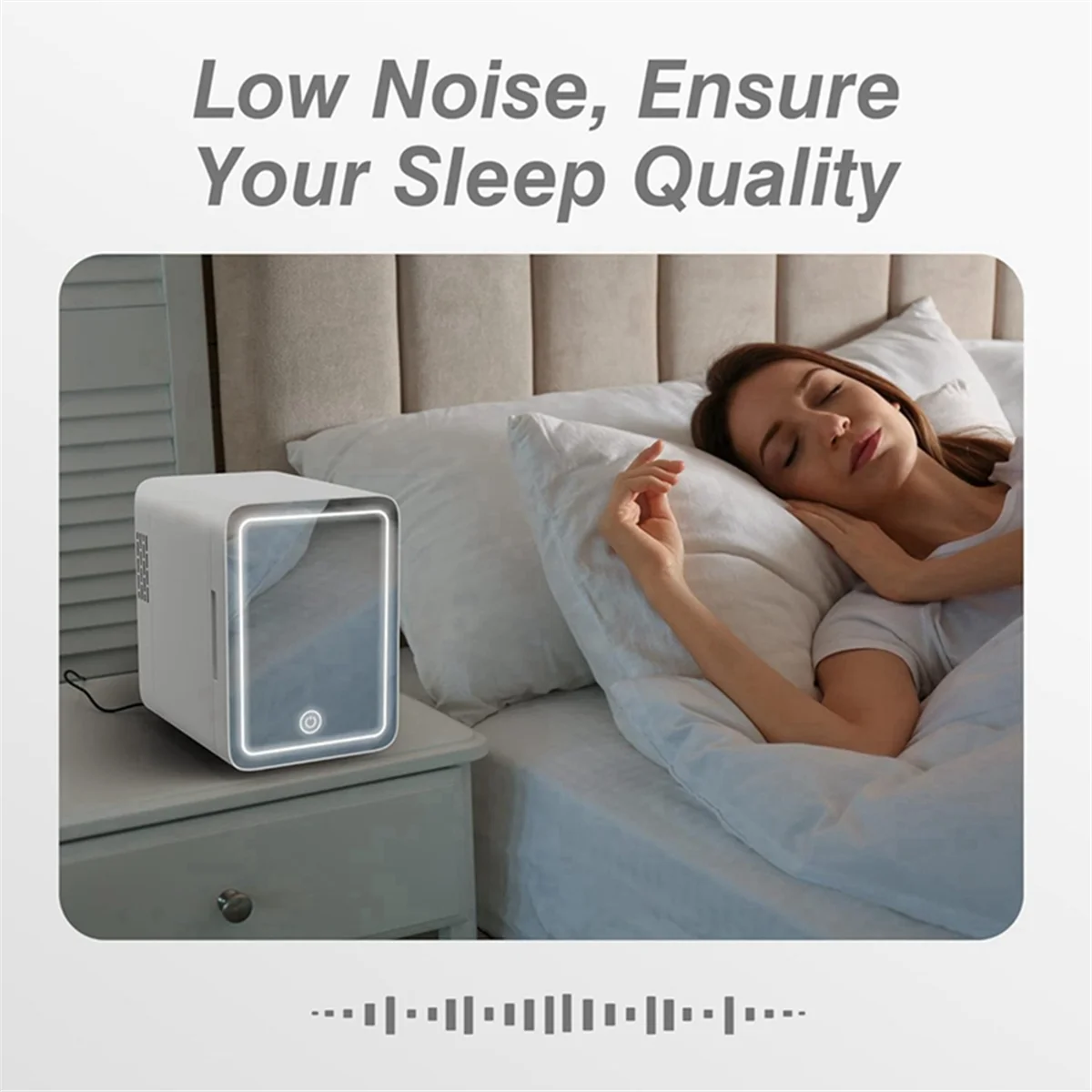 67NEW 6L Make-up-Kühlschrank mit LED-Lichtspiegel, Mini-Kühlschrank für Schlafzimmer, Auto, kleiner Kühlschrank für Kosmetika, Hautpflege, US-Stecker-A