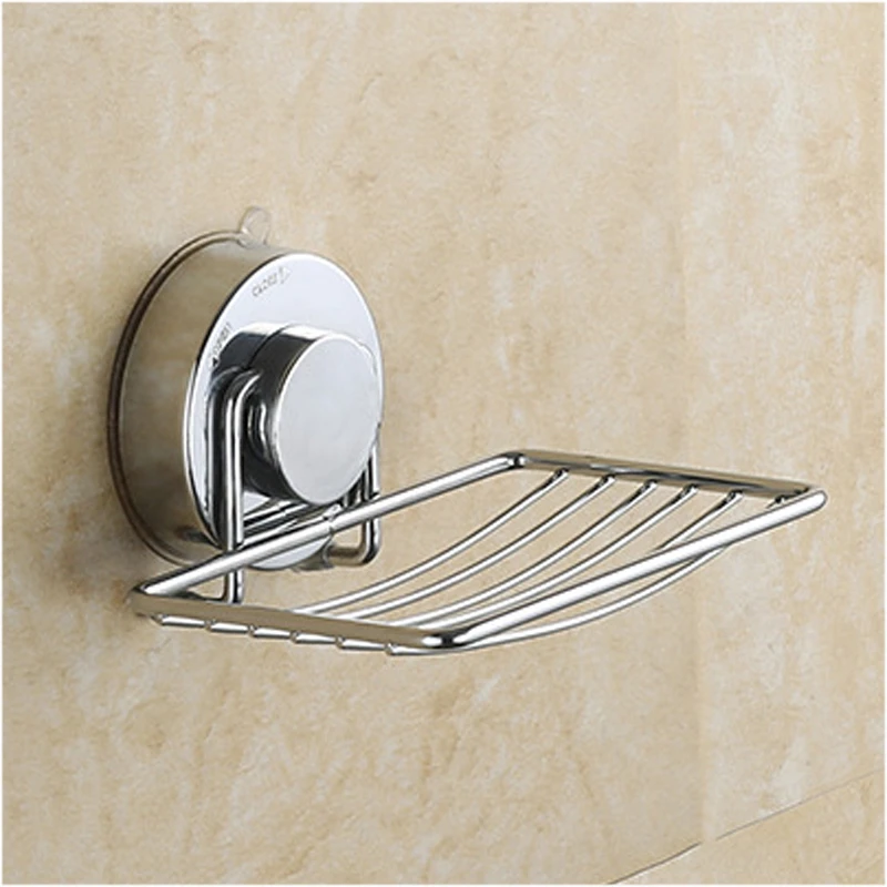 Bathroom Vacuum Suction Cup Soap Holder Cup Box Dish Soap Storage Saver Shower Tray Bathroom Accessories