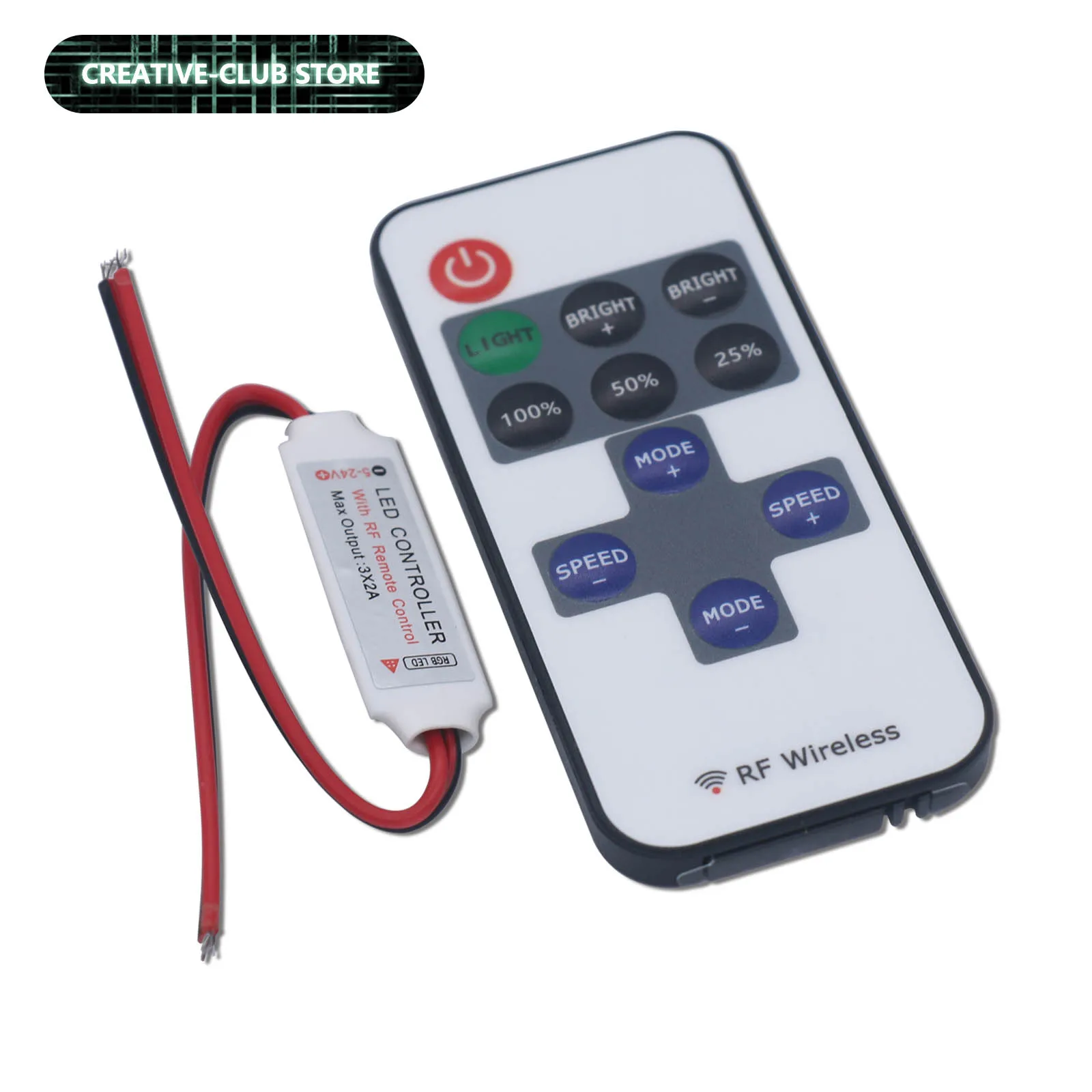 RF Draadloze Afstandsbediening LED-dimmer, PWM-dimcontroller