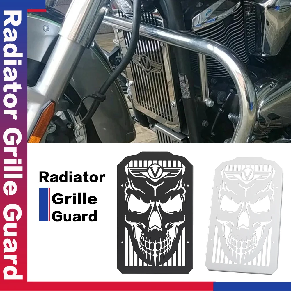 

For KAWASAKI Vulcan 900 VN900 B Classic LT Custom 2006-2024 Motorcycle Aluminium Radiator Cover Bezel Grille Guard Protector