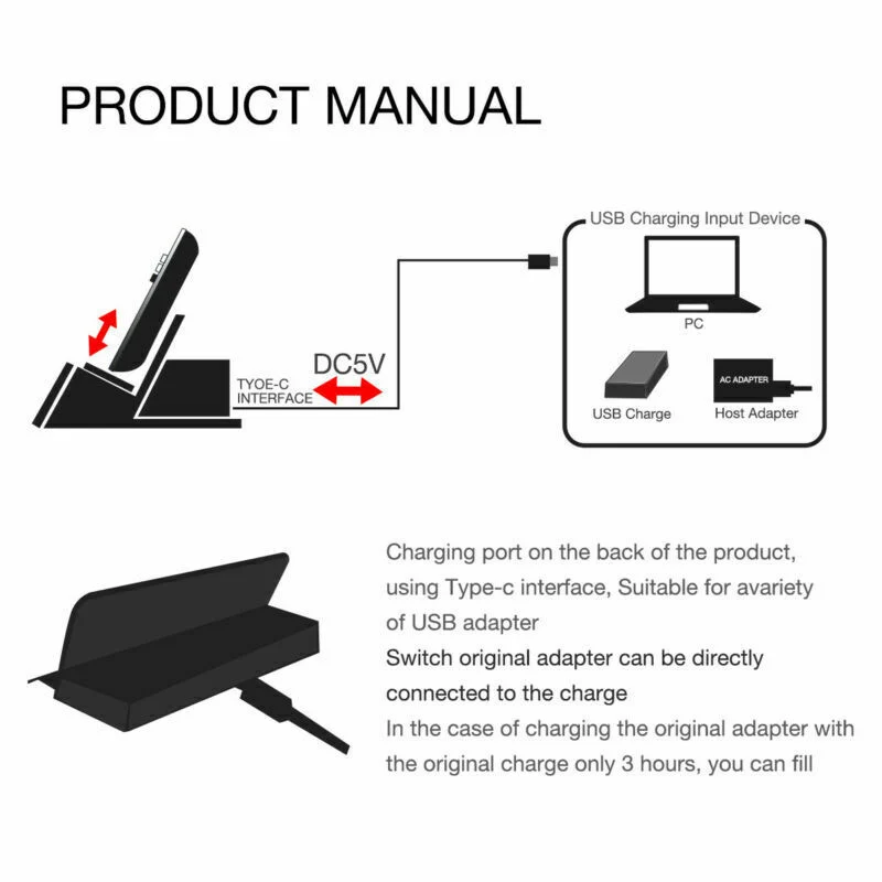 충전식 게임 액세서리, 다양한 USB 어댑터, 간단한 휴대용 게임용 베이스, 듀얼 충전 스탠드 비계