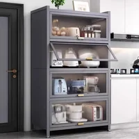 ตู้ครัวโมเดิร์นชั้นวางชั้น Multi-Layer Home ตู้เฟอร์นิเจอร์ห้องครัว Multi-Functional ชาม Sideboard ตู้ 2