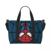 Custom Large Kawaii Spider Man Hanging Upside Down Tote Bag Women Spiderman Shoulder Shopper Beach Gym Travel Bag 1
