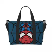 Custom Large Kawaii Spider Man Hanging Upside Down Tote Bag Women Spiderman Shoulder Shopper Beach Gym Travel Bag 1