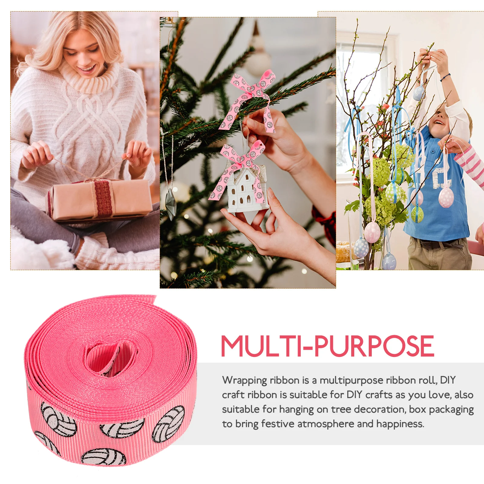 5 Pcs Sport Style Ribbon Volleyball Ribbon Decorative Wrapping Diy Team Sports Souvenirs Gift Box