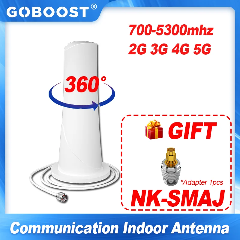 360&deg; Indoor Antenna 5G for Cellular Repeater Communication Antenna 4G 3G 2G GSM LTE 700-5300Mhz 5dBi NK SMAJ adaptor