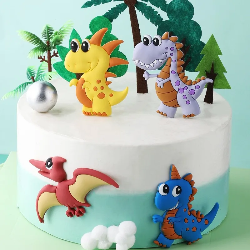 Dinosaurier-Kuchenaufsatz Zum 1. Geburtstag – Gold, 15,1 X 22,6 Cm, Mit Krallen & Brüllender Zahl 1