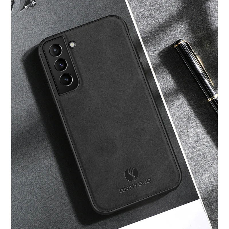 

For Samsung S21 Case Slim Sheepskin Leather Magnetic Matte Cover For Galaxy S20 S10 S9 A70 A50 A30 Shockproof Hard Back Conque